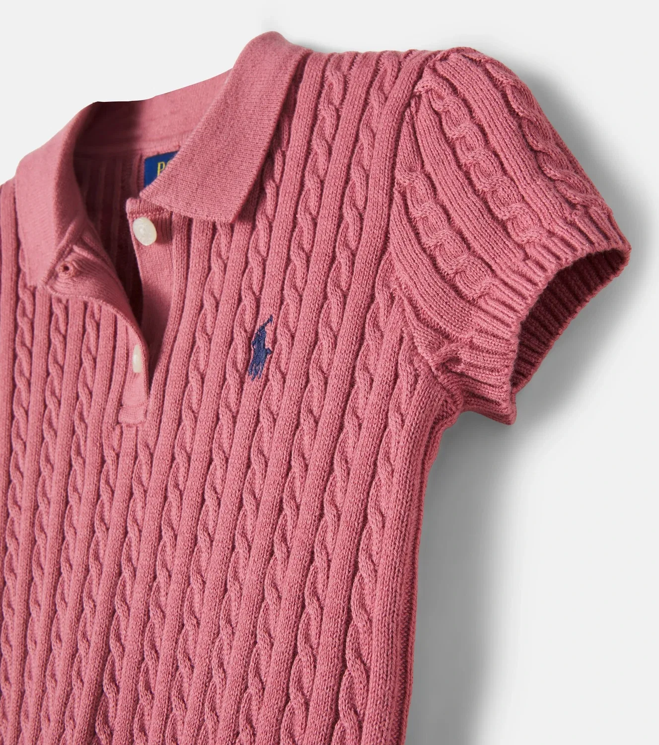 Рубашка-поло крупной вязки Polo Ralph Lauren Kids, розовый — фото 4