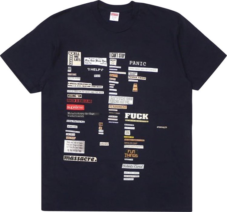 

Футболка Supreme Cutouts Tee 'Navy', синий