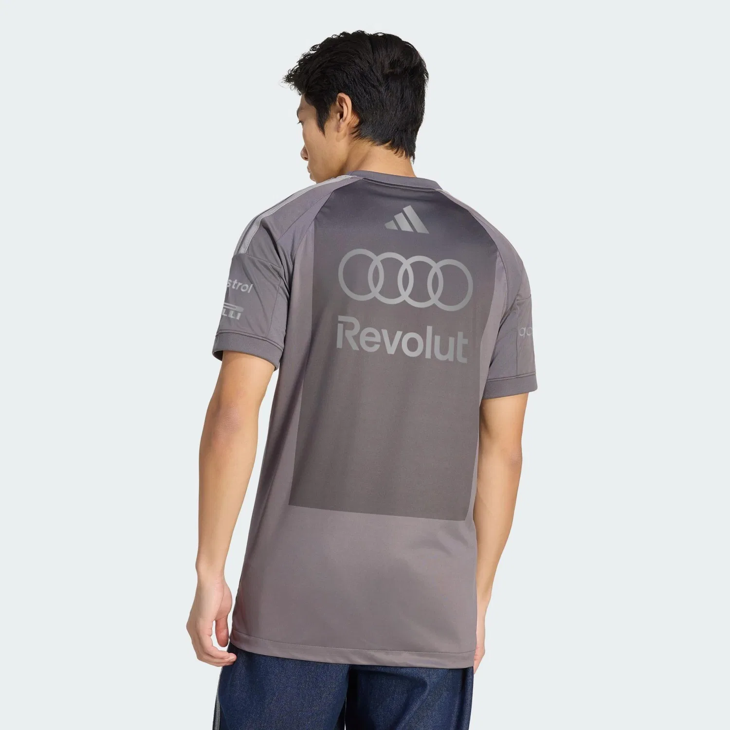 Мужская футболка с принтом Audi Revolut F1 Team Driver Replica Adidas, Darkgrau Grau — фото 3