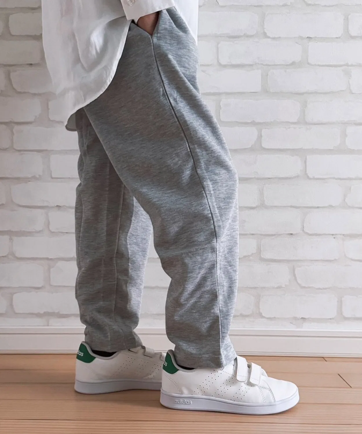Детские широкие брюки с принтом в клетку ZI-ON, Heather Grey