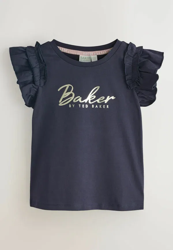 Комплект из 3 футболок прямого кроя стандартного кроя с графическим принтом Baker By Ted Baker, темно-синий/розовый — фото 4