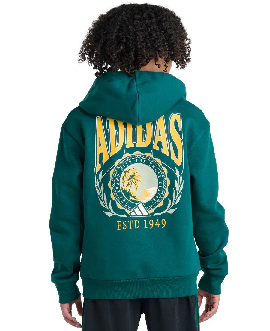 Худи с длинным рукавом и принтом adidas, Collegiate Green — фото 3