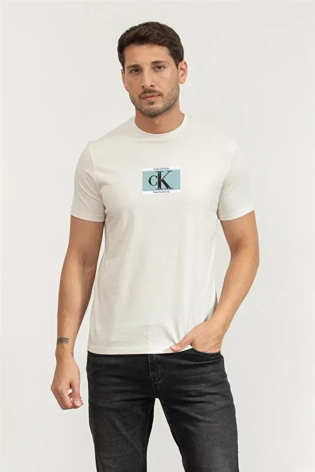 Мужская футболка с коротким рукавом Calvin Klein, Chalk