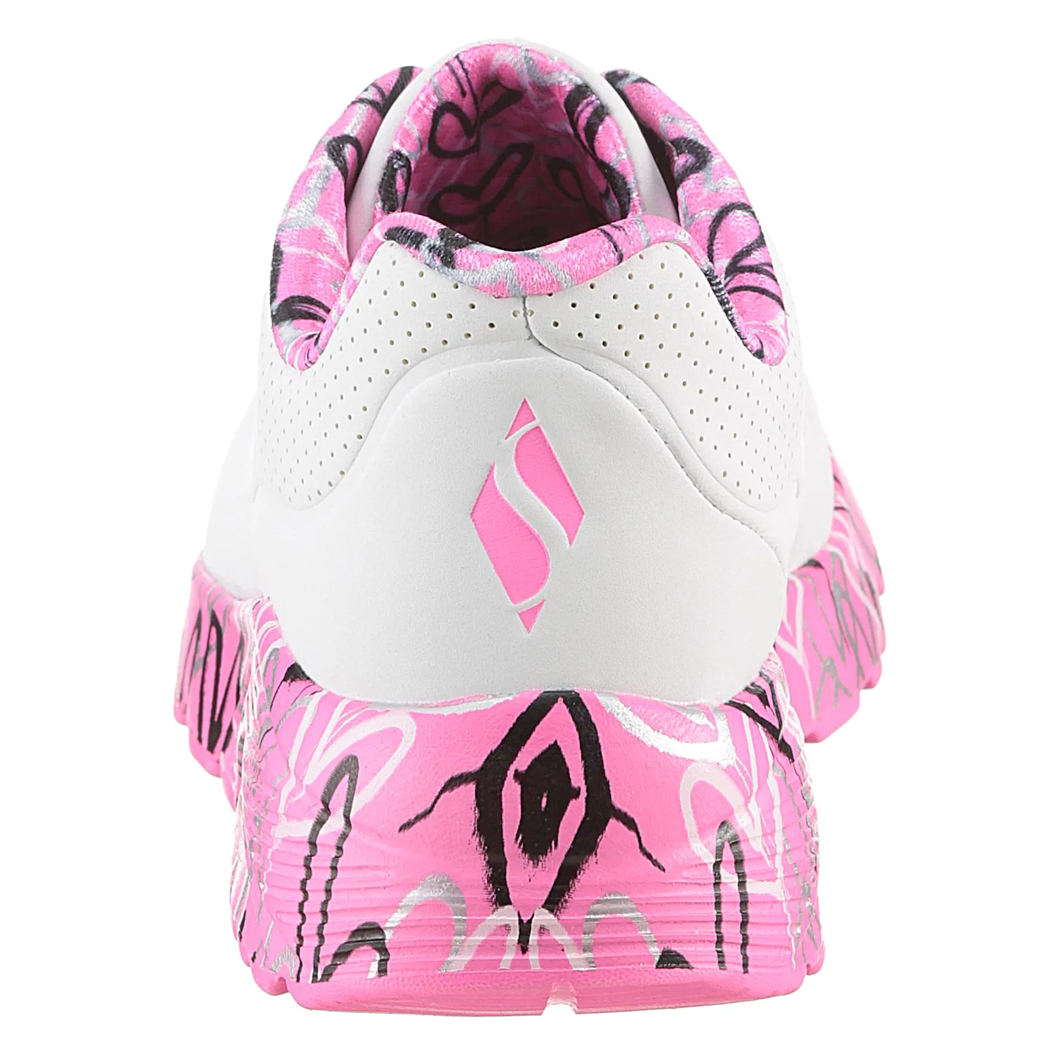 Детские кроссовки с принтом Skechers UNO LITE-LOVELY LUV, White/Pink — фото 3