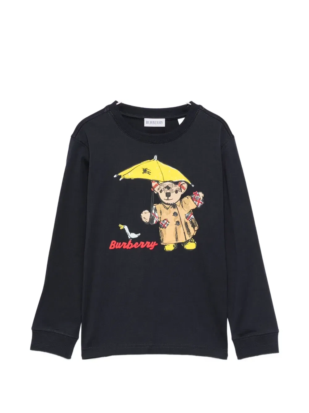 Футболка с длинными рукавами и принтом Thomas Bear Burberry Kids, черный