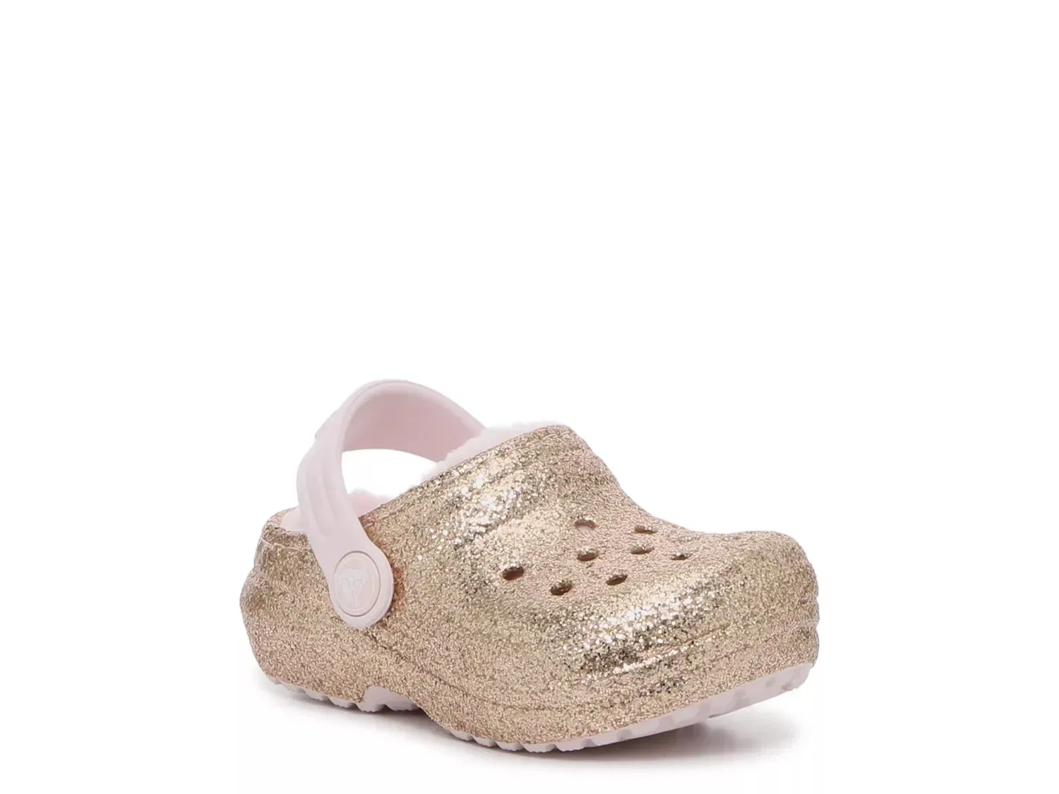 Клоги Classic Lined Glitter, Crocs, золотистый металлик