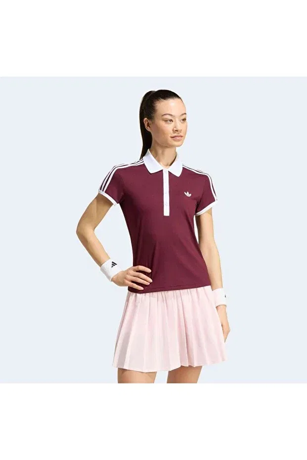 Женская спортивная футболка с коротким рукавом Classics Polo Adidas, Maroon