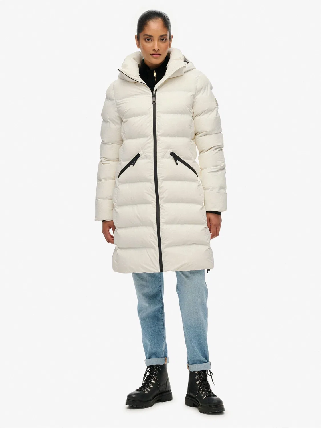 Пальто стеганое Superdry City Mid Padded Jacket, белый — фото 4