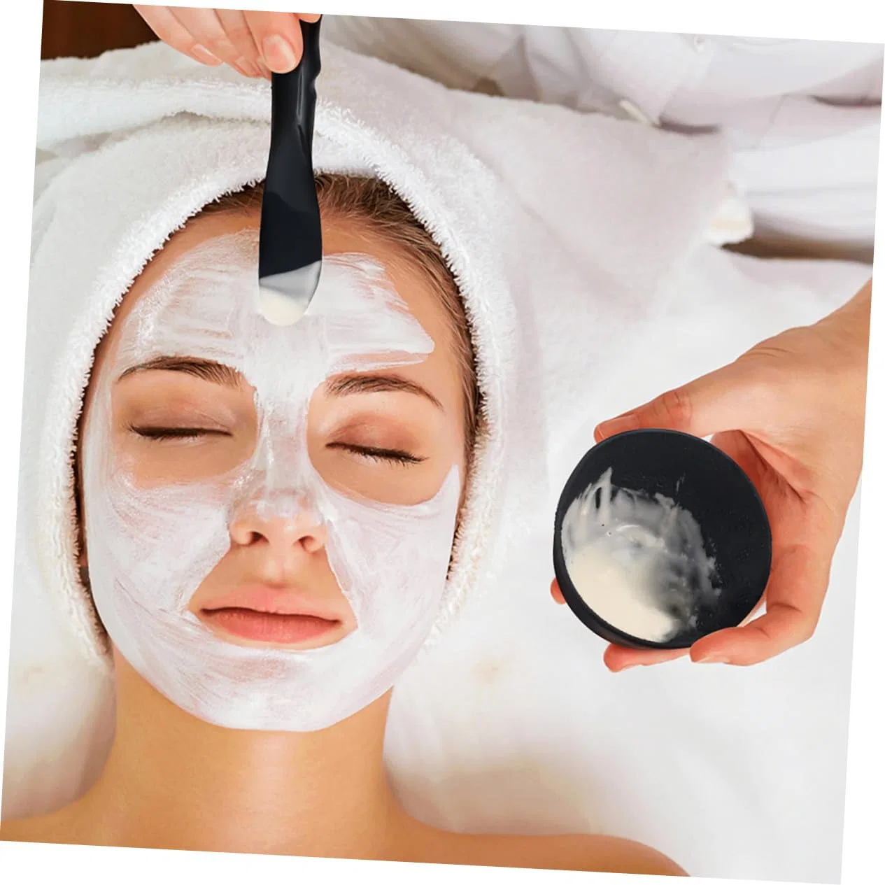Набор для масок для лица Silicone Face Mask Set Homoyoyo, 2 миски, 2 палочки, 10x10x7 см — фото 4