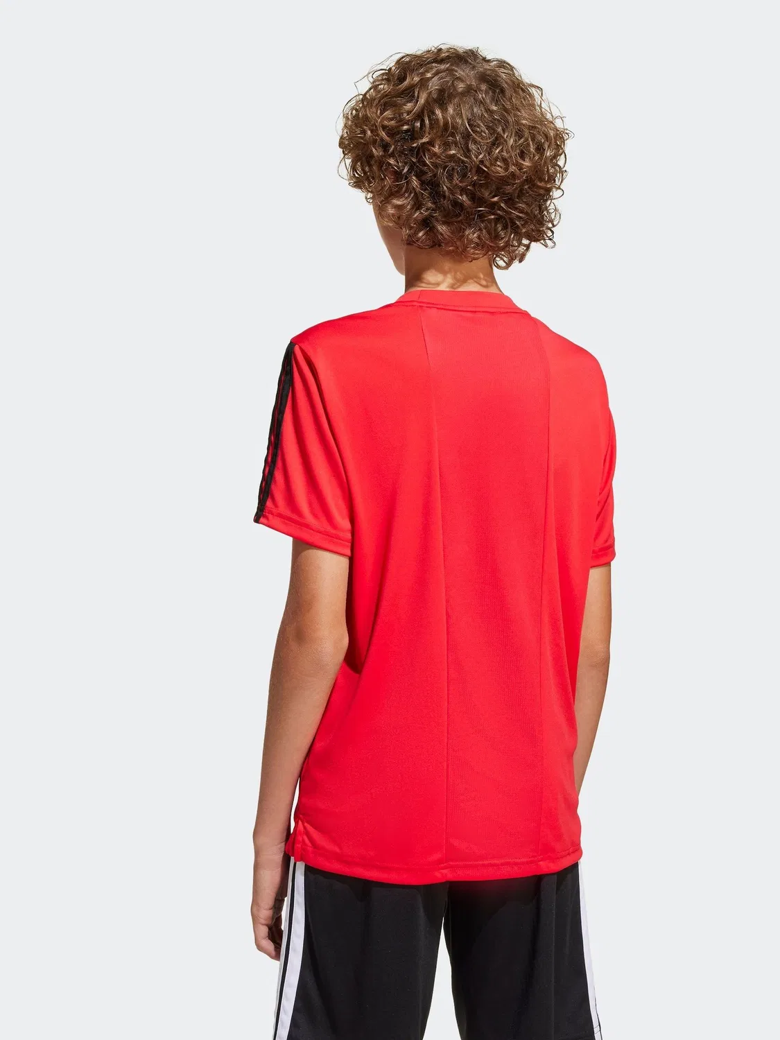 Футболка adidas Red Train Essentials 3-Stripes, красный — фото 2