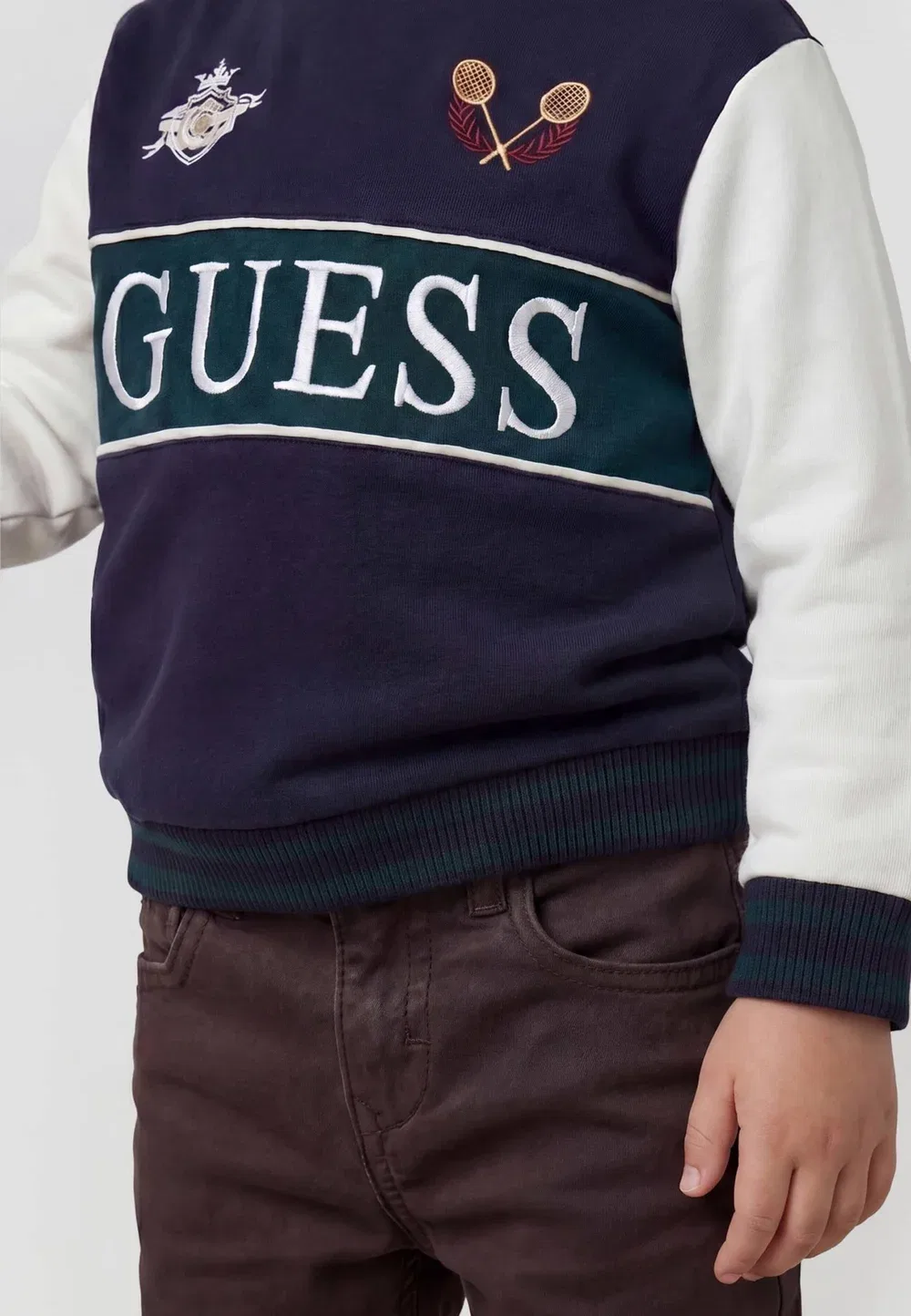 Атласные брюки прямого кроя - джинсы прямого кроя Guess, Braun — фото 3