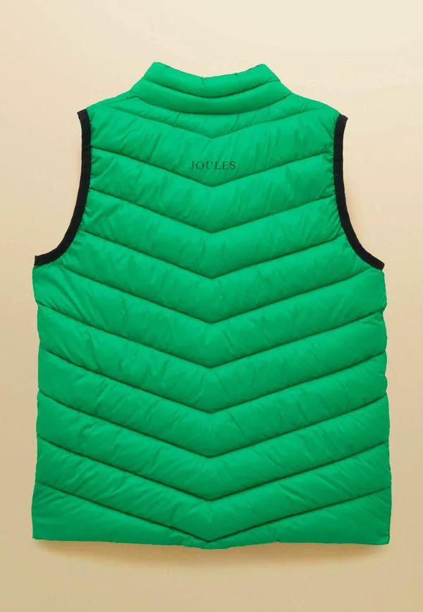 Свободный крой, водонепроницаемый, утепленный жилет из крофтона на молнии. Joules, Bright Green — фото 4