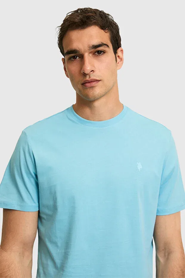 Мужская футболка с коротким рукавом хлопковая U.S. Polo Assn., Aqua — фото 2