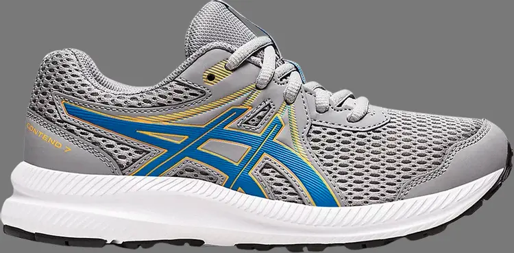 

Кроссовки contend 7 gs 'sheet rock electric blue' Asics, серый