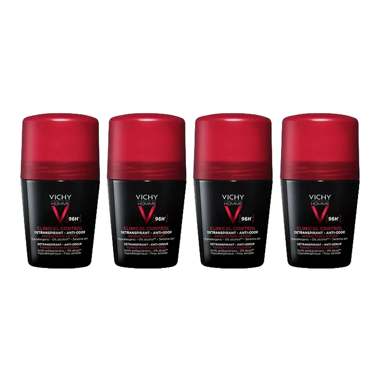 Антиперспирант-дезодорант Clinical Control 96H Roll-On VICHY, набор 4x50 мл, Свежесть