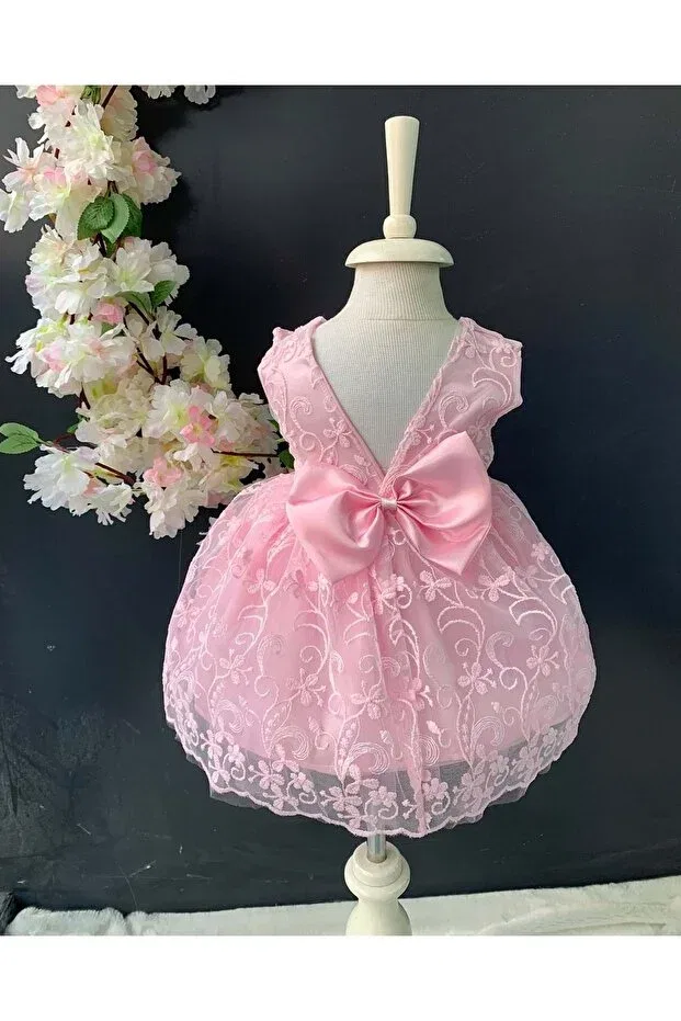 Детское платье для девочек кружевное Daisy lace Mnk Baby&Kids, Pink — фото 2
