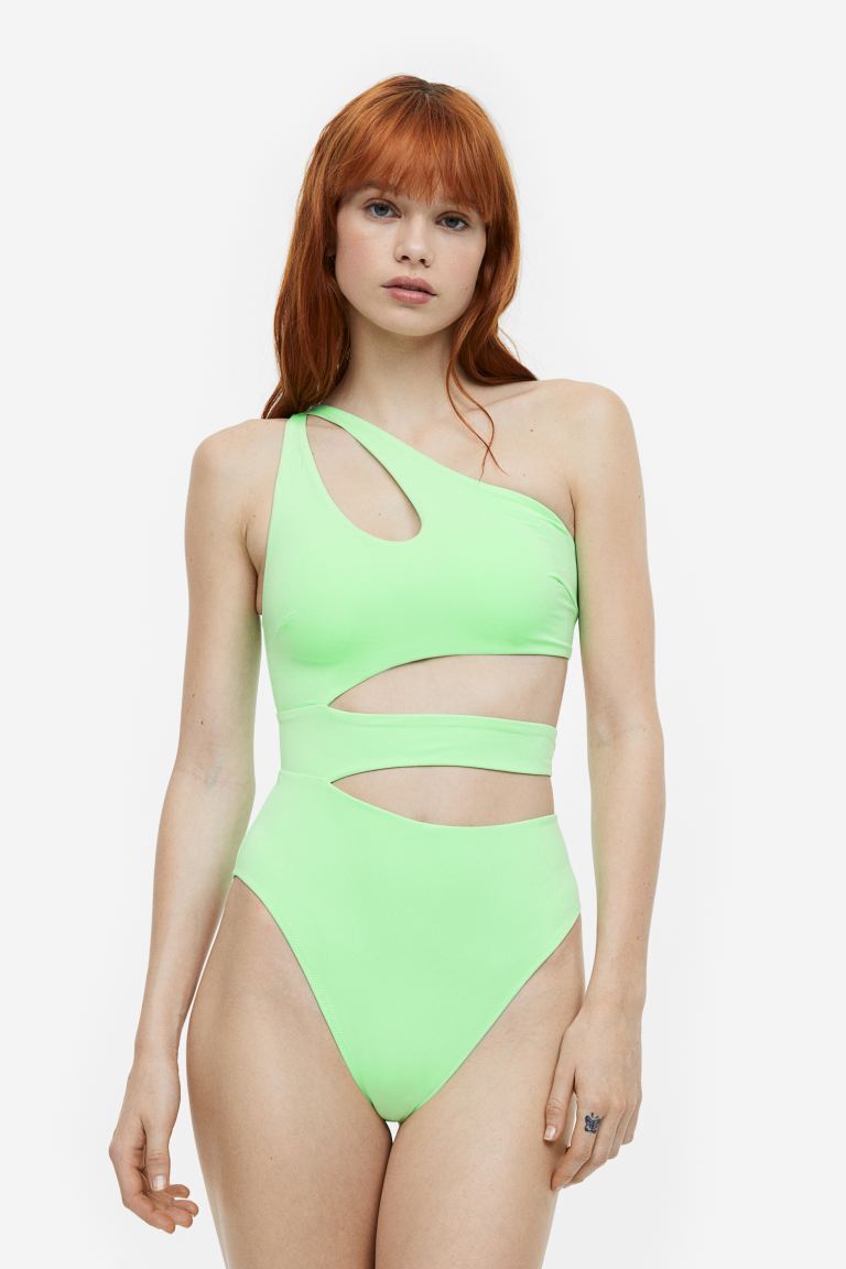 

Купальник с вырезами на бедрах H&M, неоновый зеленый