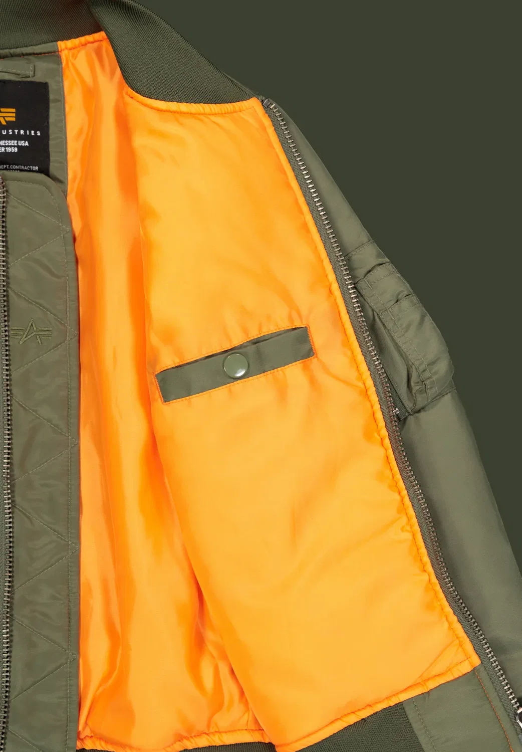 Детские - бомберы ma-1 k унисекс - бомбер Alpha Industries, Sage-Green — фото 4