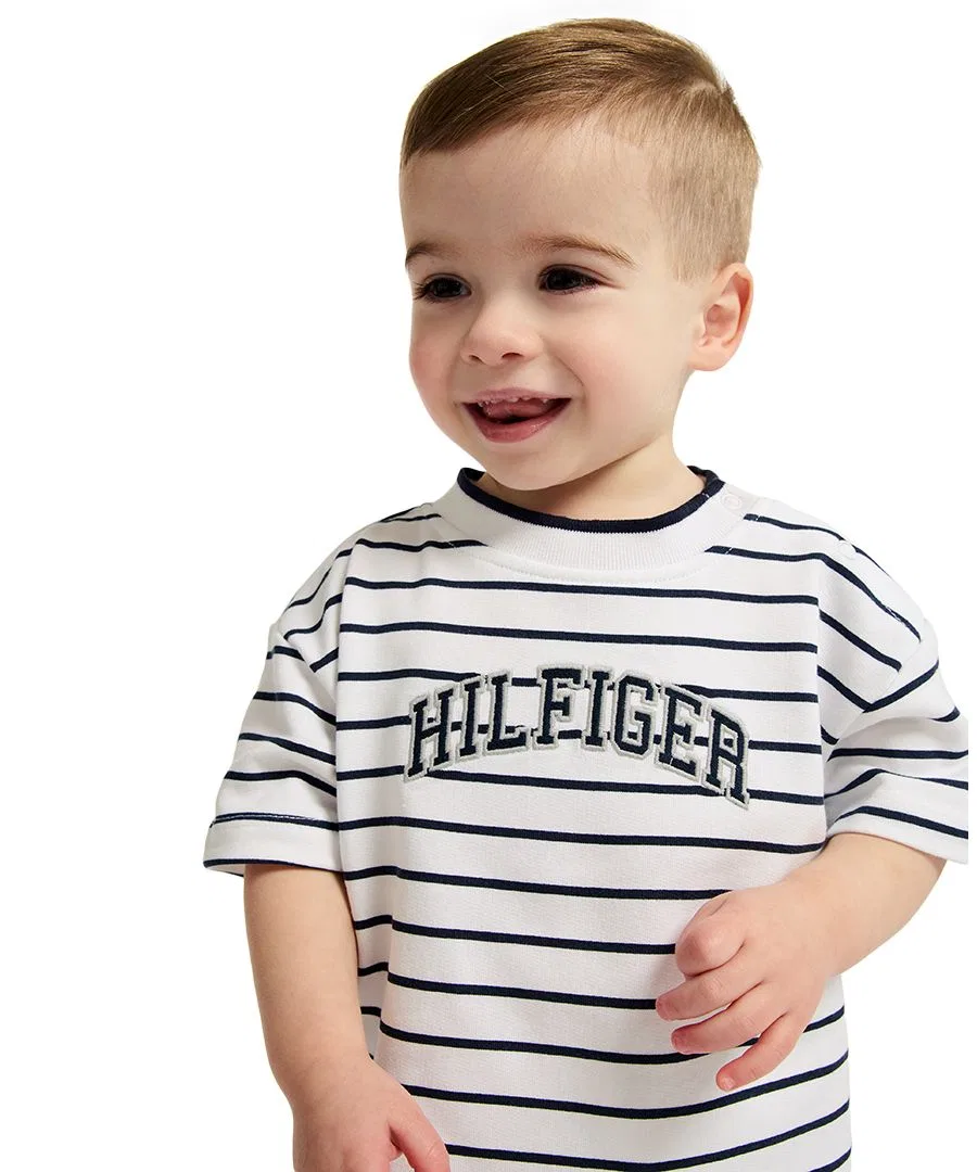 Комплект из футболки и шорт из футера с полосами Tommy Hilfiger, White — фото 2