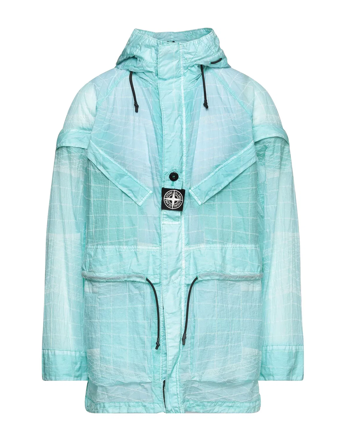 Мужское пальто из техноткани с капюшоном Stone Island, светло-зеленый
