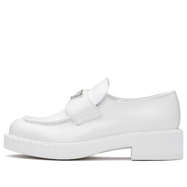 Кроссовки leather loafers 'white' Prada, белый