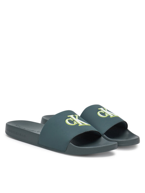 Мюли Slide Jelly Mono Pu YM0YM01281 Calvin Klein Jeans, зеленый — фото 2