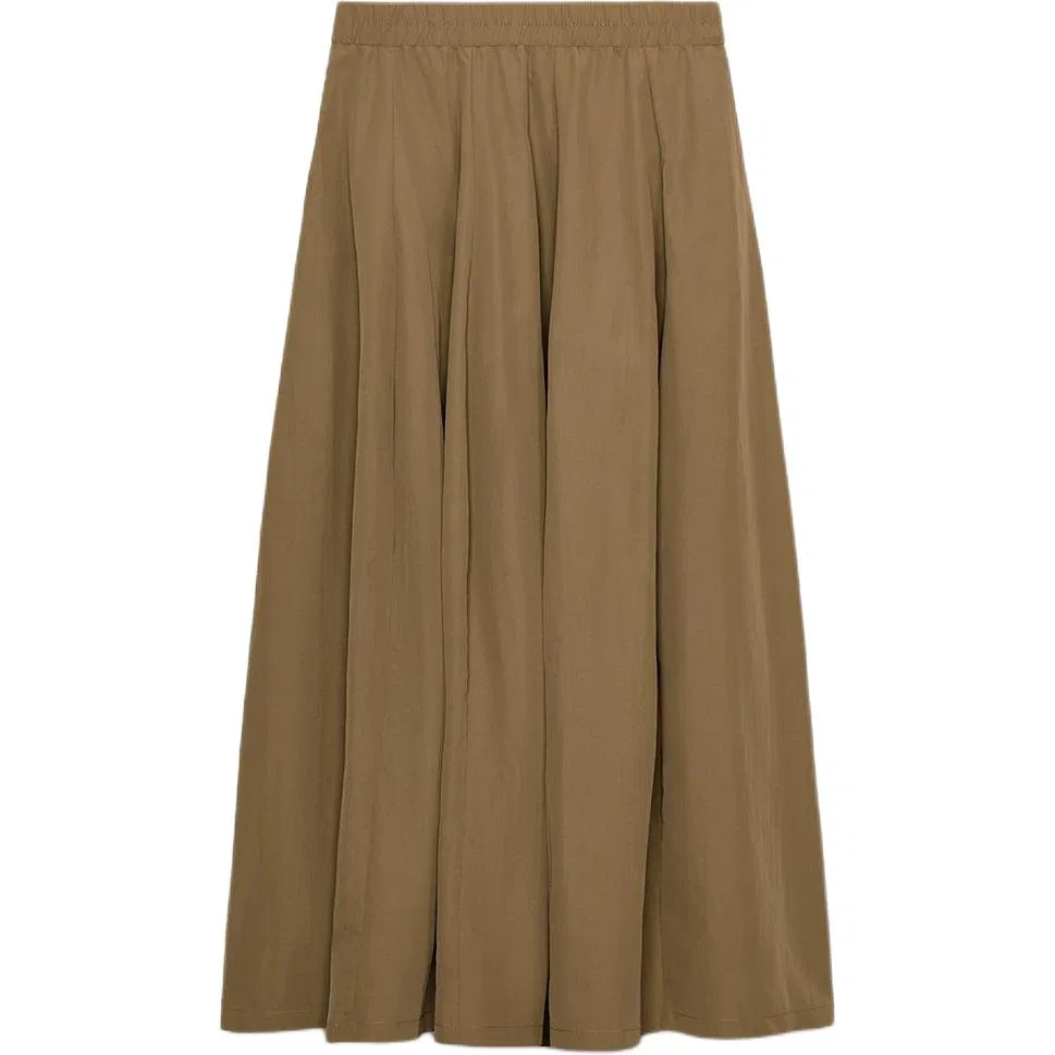 Женская повседневная юбка-трапеция длины миди с моделью ZARA, Dark Beige — фото 3