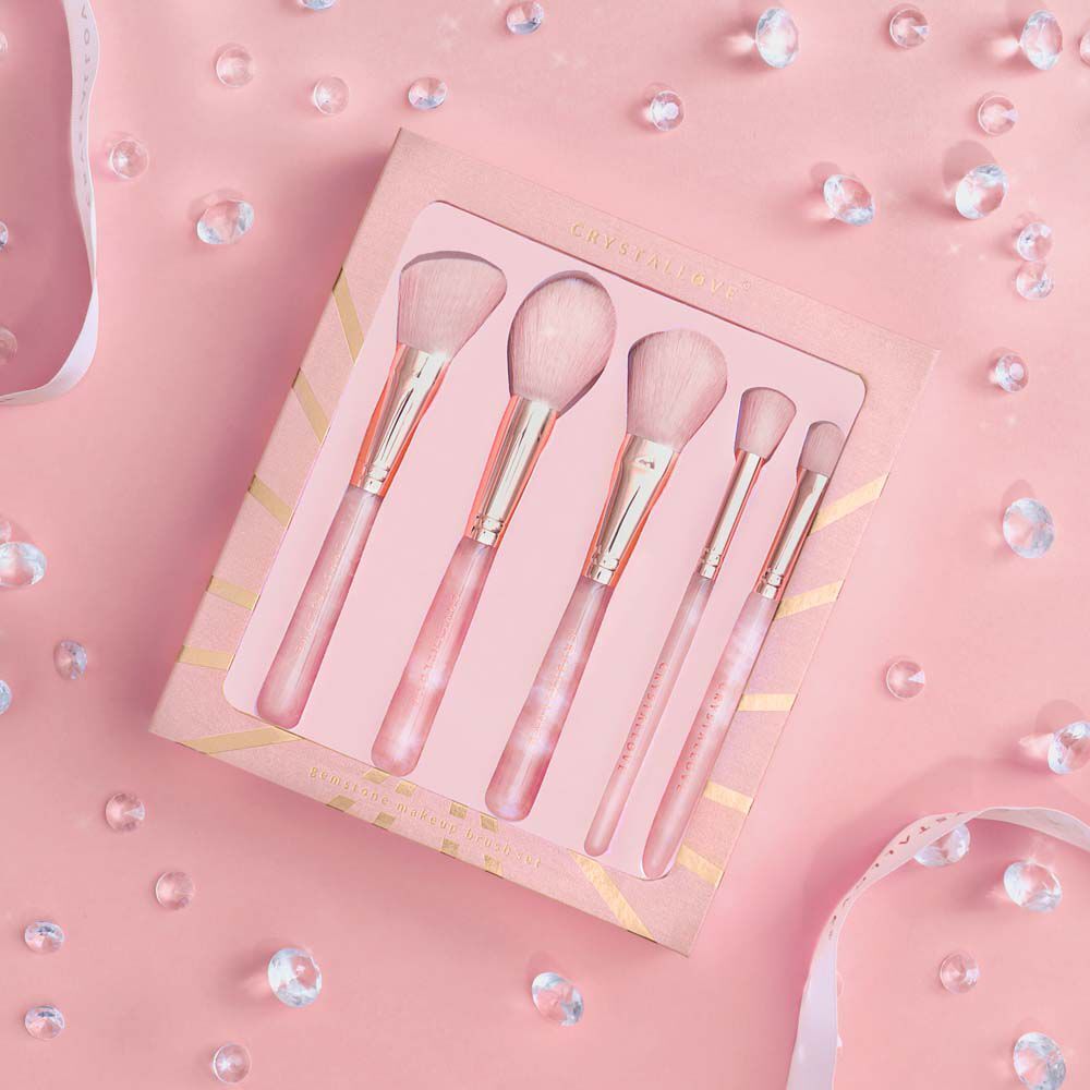 Crystallove Beauty Collection набор кистей для макияжа из розового кварца, 1 шт. — фото 4