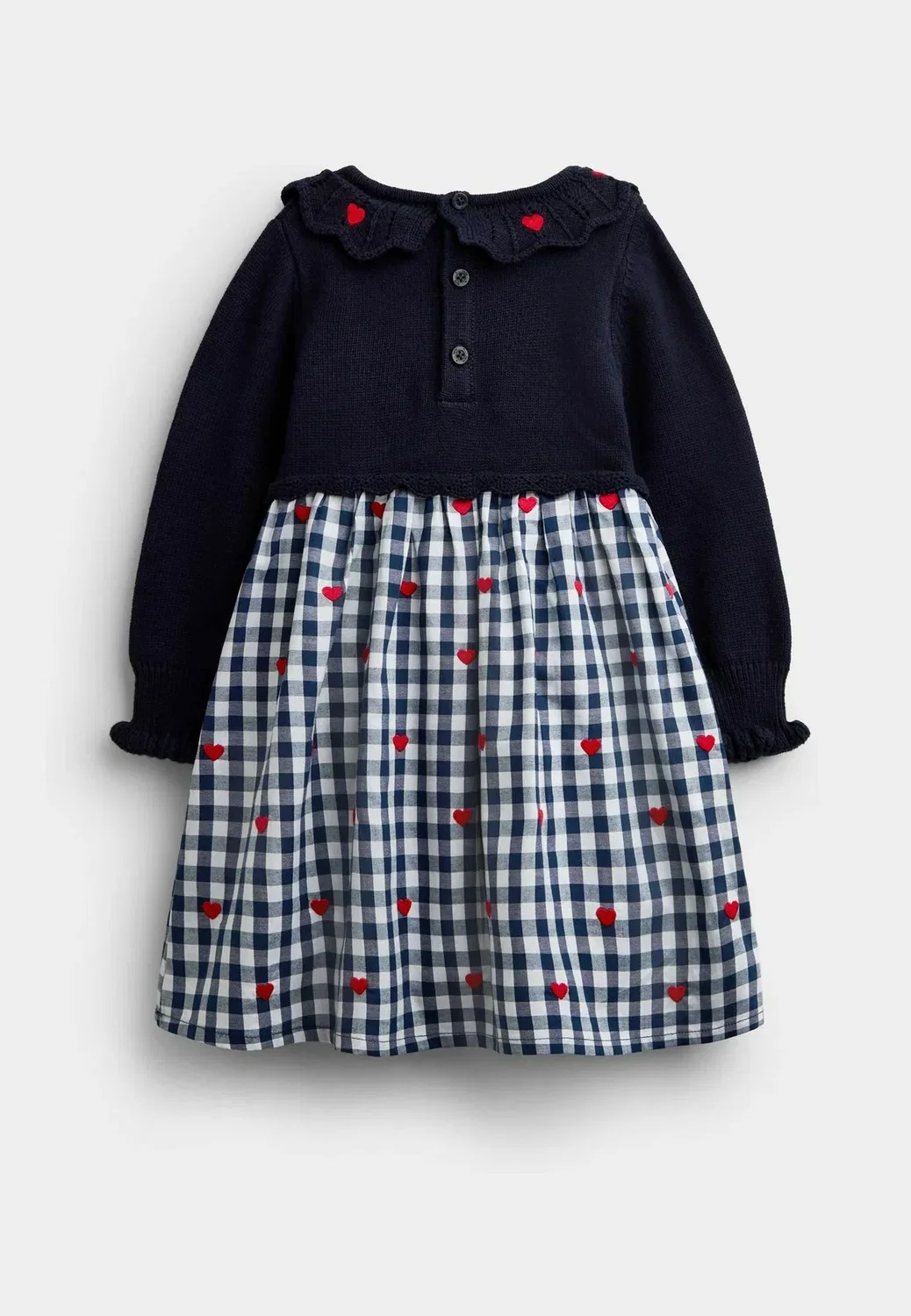 Вязаное платье-комбинезон Jojo Maman Bébé, Navy Blue Strawberry — фото 2