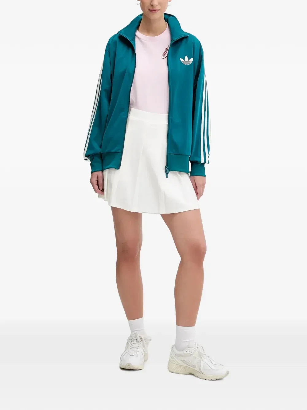Толстовка на молнии с полосками Adidas, синий — фото 2