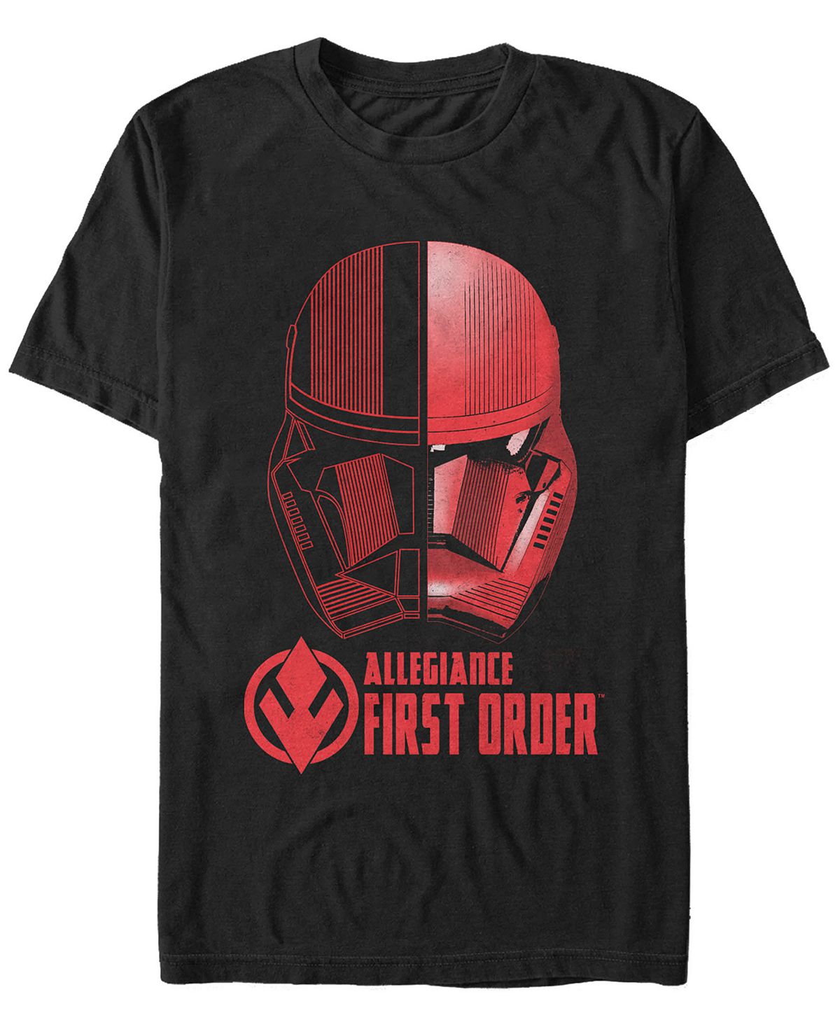 

Звездные войны мужская футболка с коротким рукавом rise of skywalker first order allegiance sith trooper helmet Fifth Sun, черный