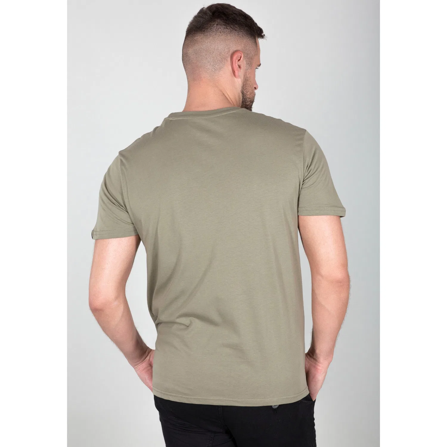 Детская хлопковая футболка с логотипом Alpha Industries, Olive — фото 2