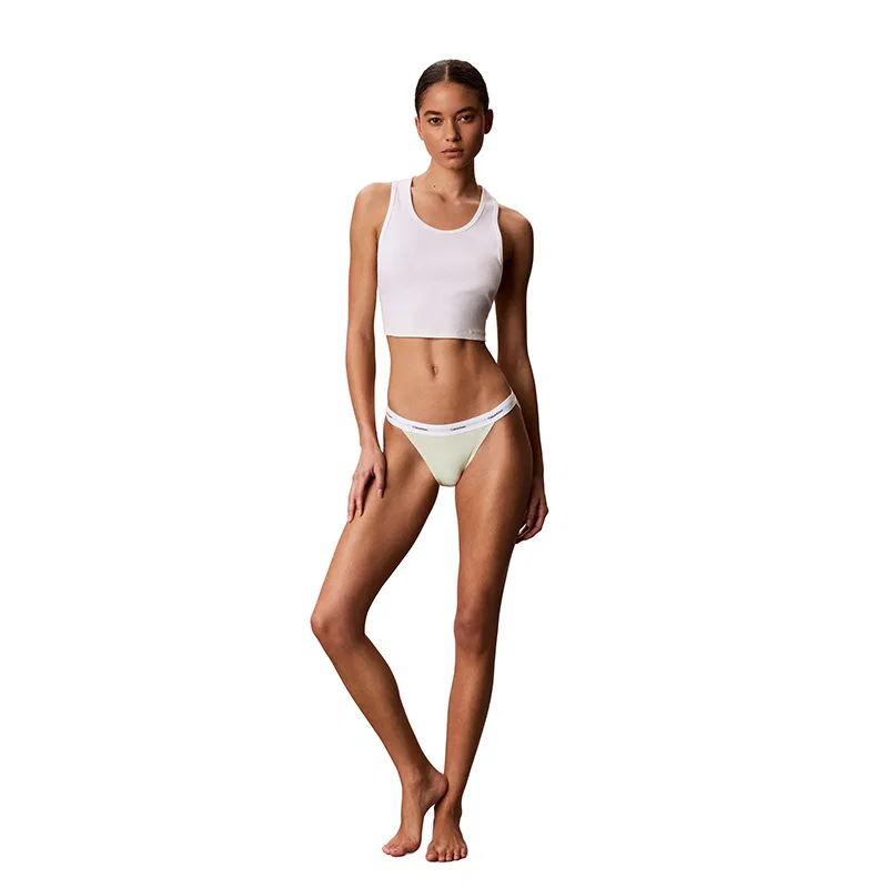 Женские трусы-слипы с принтом, комплект из 3 штук, Calvin Klein, Navy Blue/Light Linen White/Ice Mint Green — фото 4