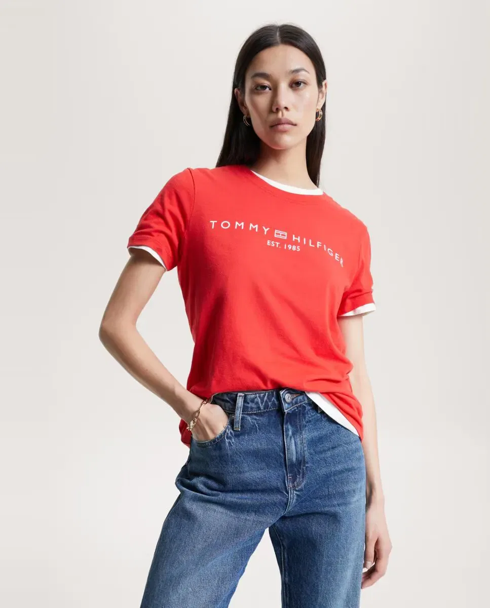 Женская футболка хлопковая Tommy Hilfiger, Rojo