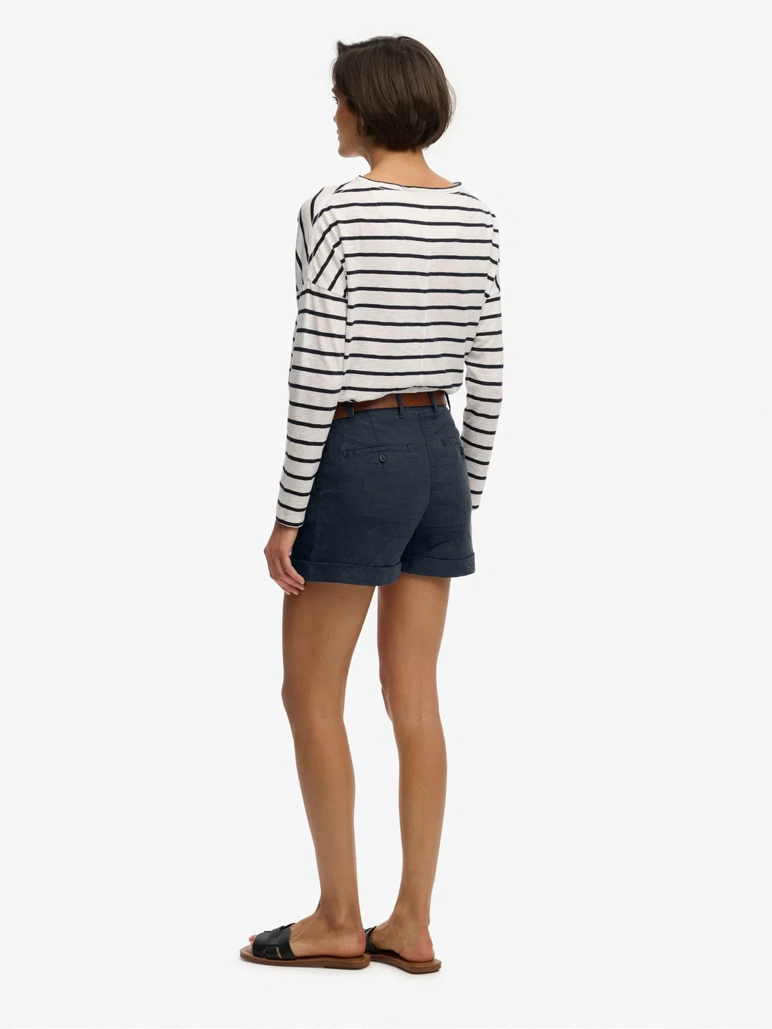 Шорты прямого кроя Mid Rise Superdry, синие — фото 2