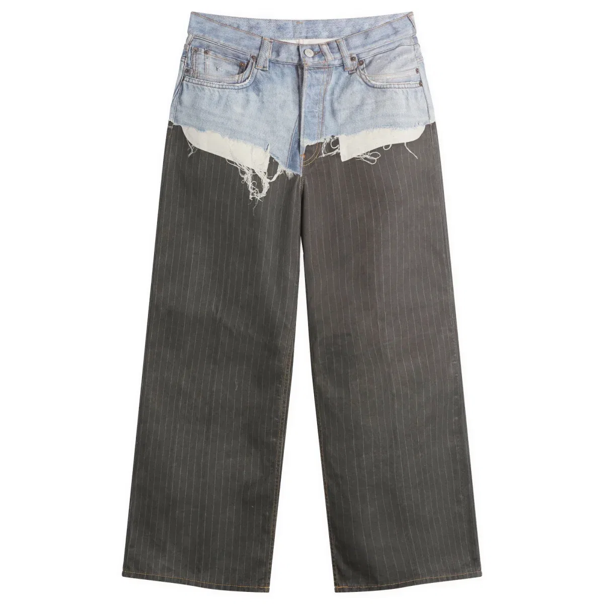 Джинсы свободного кроя с принтом trompe l'oeil 1981 Acne Studios, Blue/Black