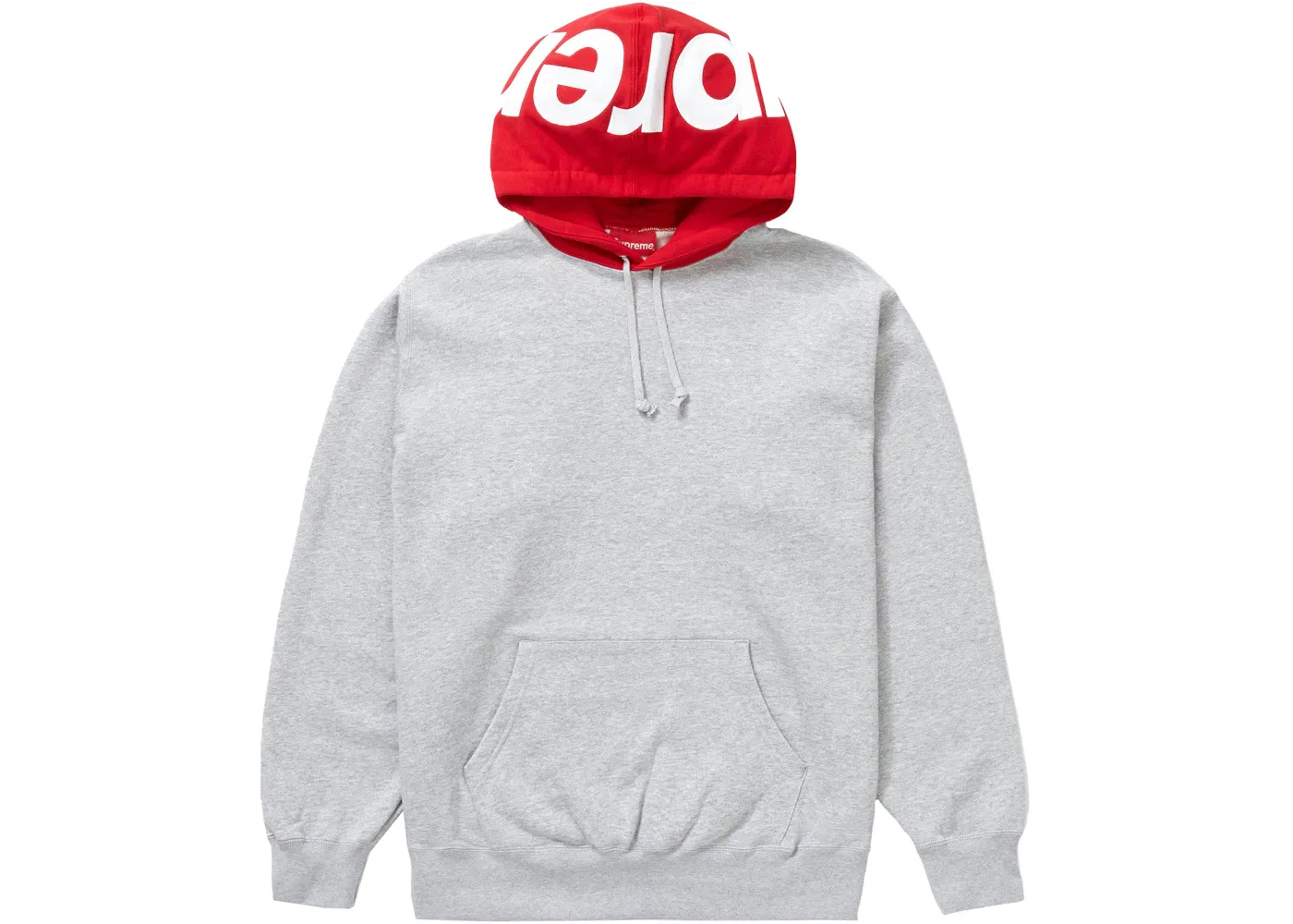 Мужской пуловер с капюшоном контрастный Supreme, Heather Grey