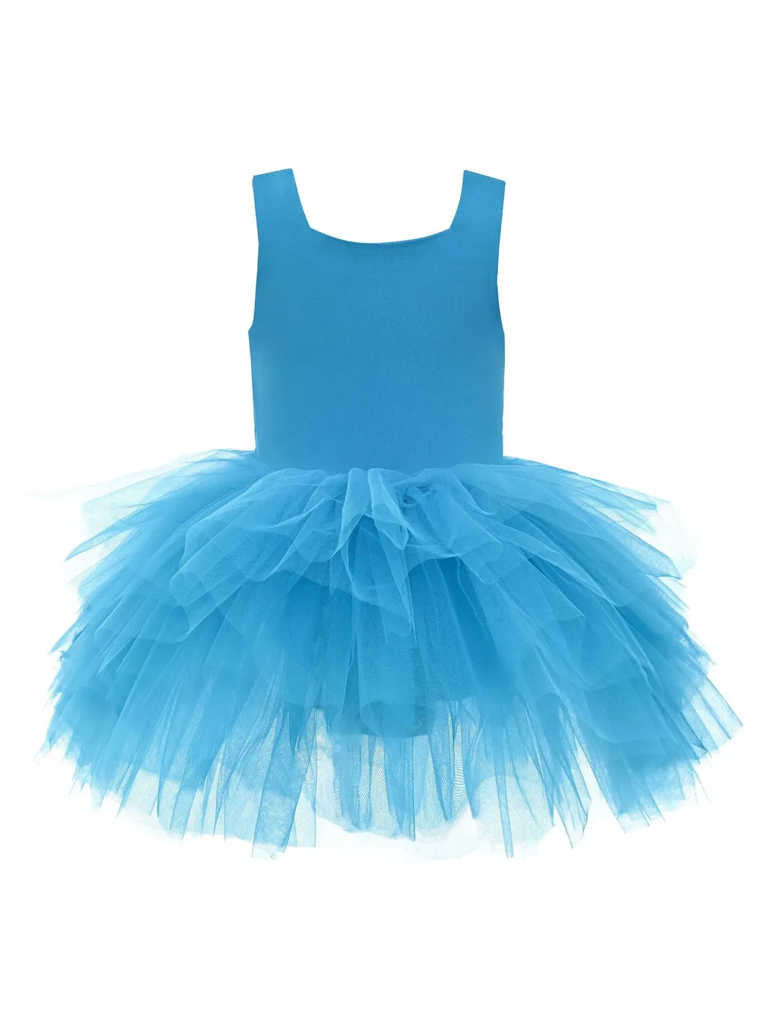 Платье с квадратным вырезом и тюлем Mimi Tutu, голубой