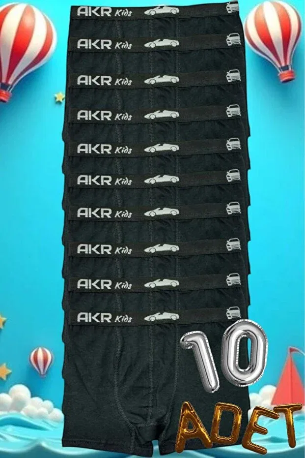 Детские боксеры для мальчиков хлопковые 10 шт Young Tezzgelsin, Black