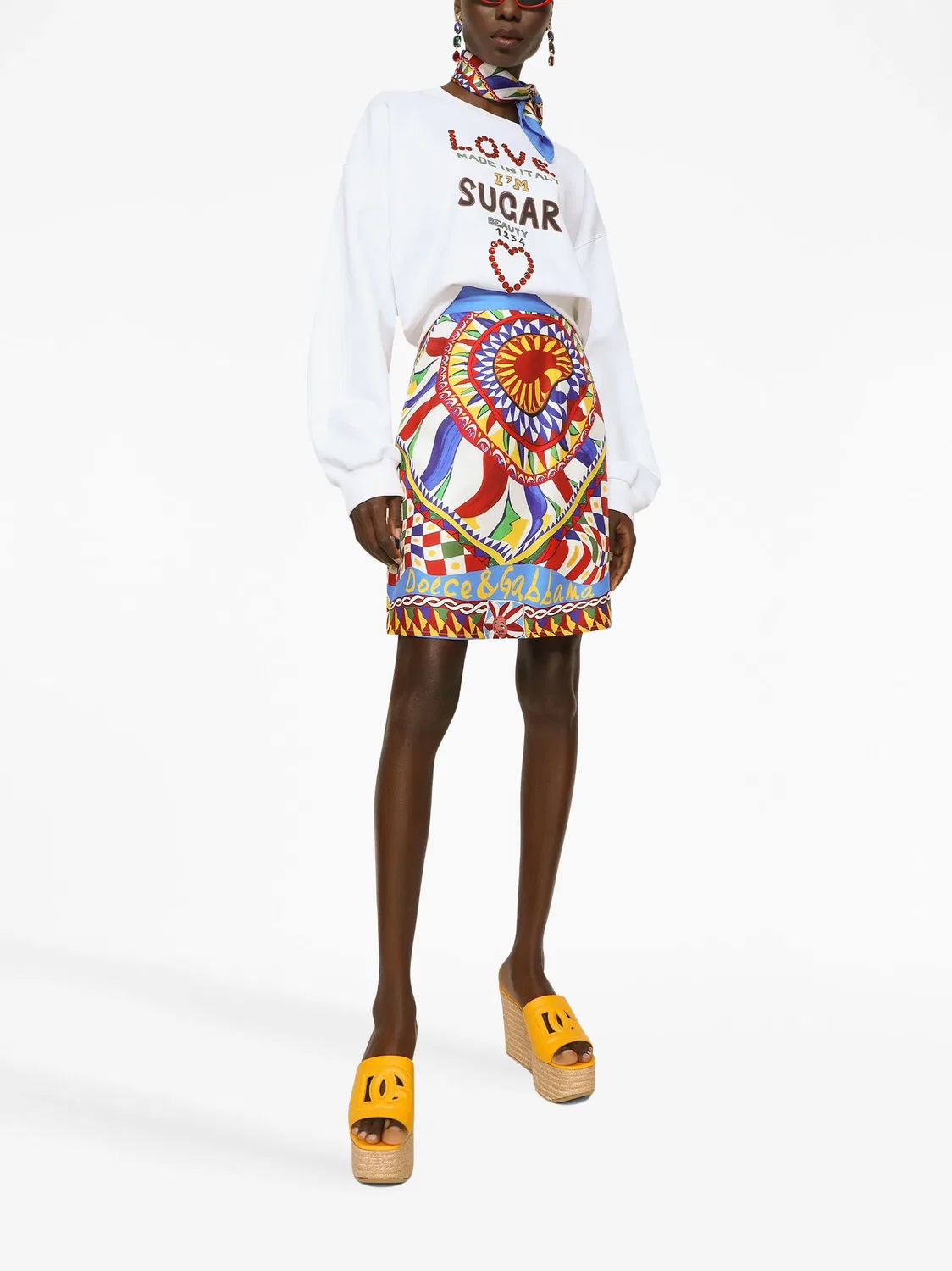 Свитшот с кристаллами Dolce & Gabbana, белый — фото 3