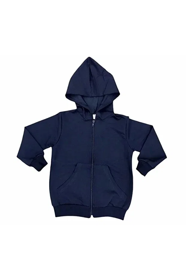 Детское худи на молнии с капюшоном, хлопковое, Generic Brands, Navy Blue