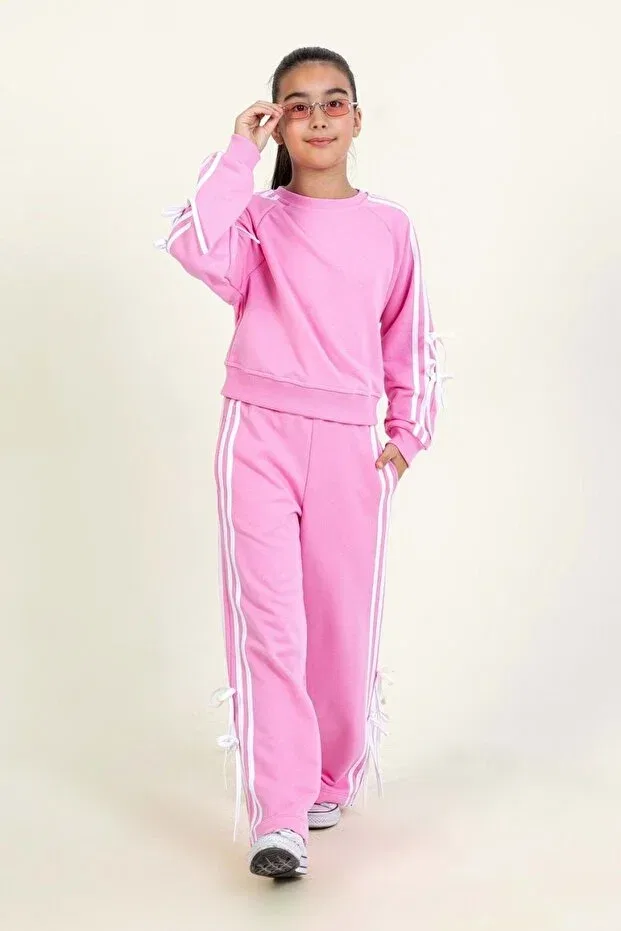 Детский комплект свитшот-брюки для девочек с принтом Ww Waka Waka Kids Store, Pink