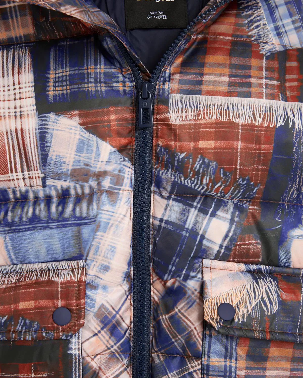 Детское пальто для мальчиков стеганое с принтом Desigual, Azul — фото 4