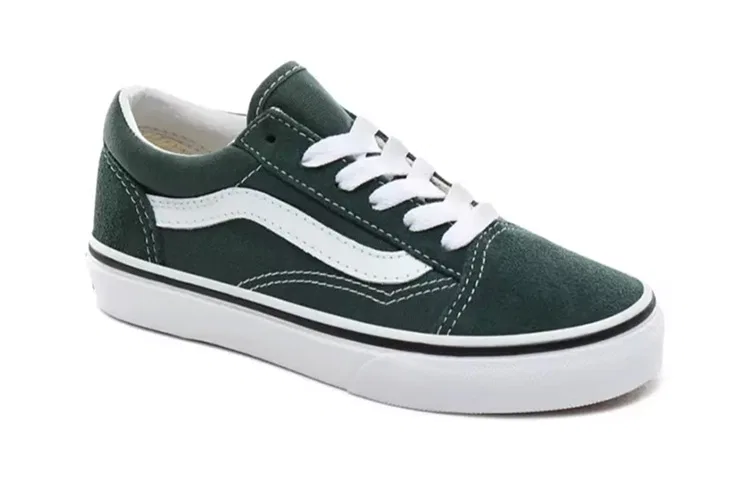 Детские кеды для скейтбординга с низким верхом Dark Green Vans, Dark Green — фото 4