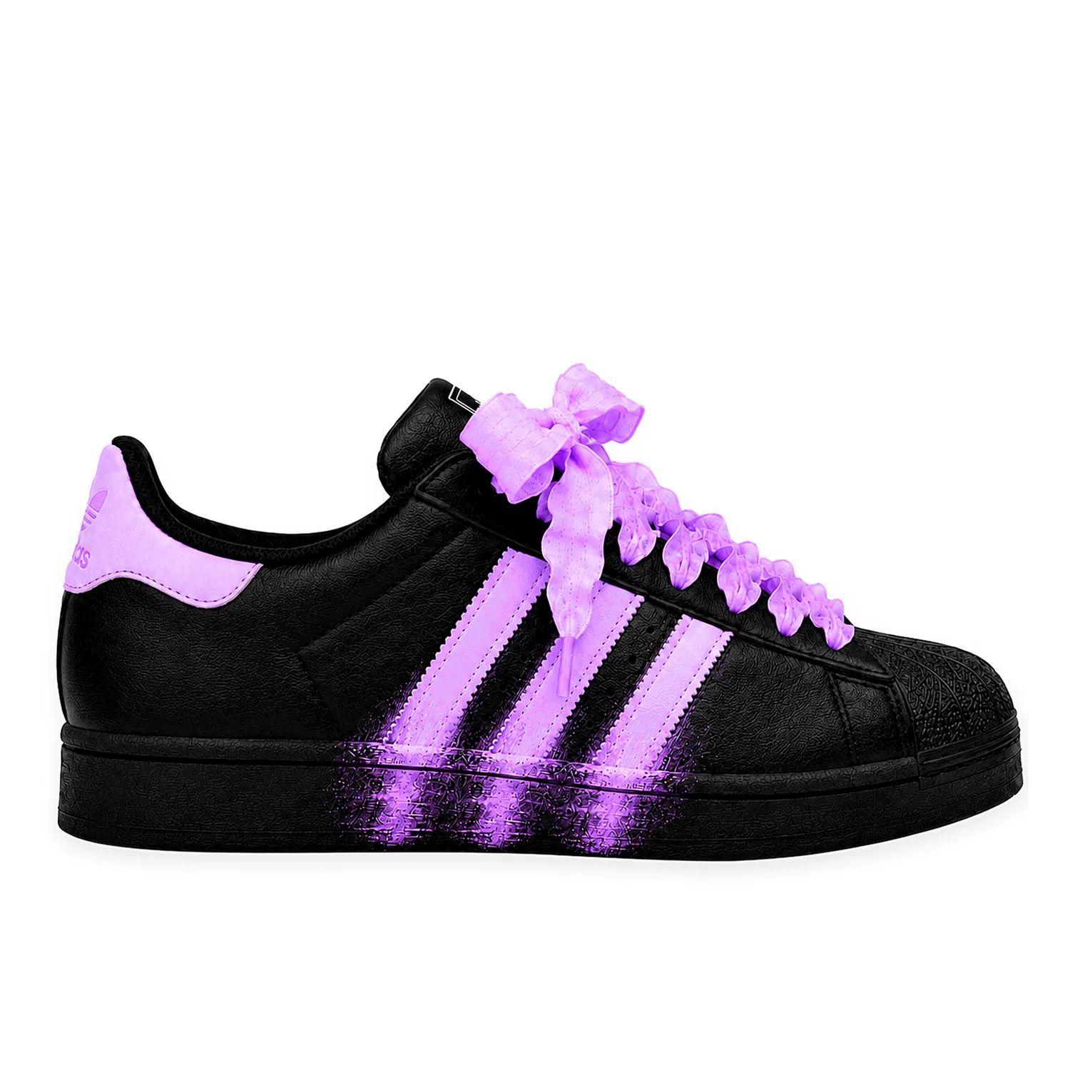 Детские кеды для скейтбординга Superstar 2, Adidas Originals, Black Purple — фото 4