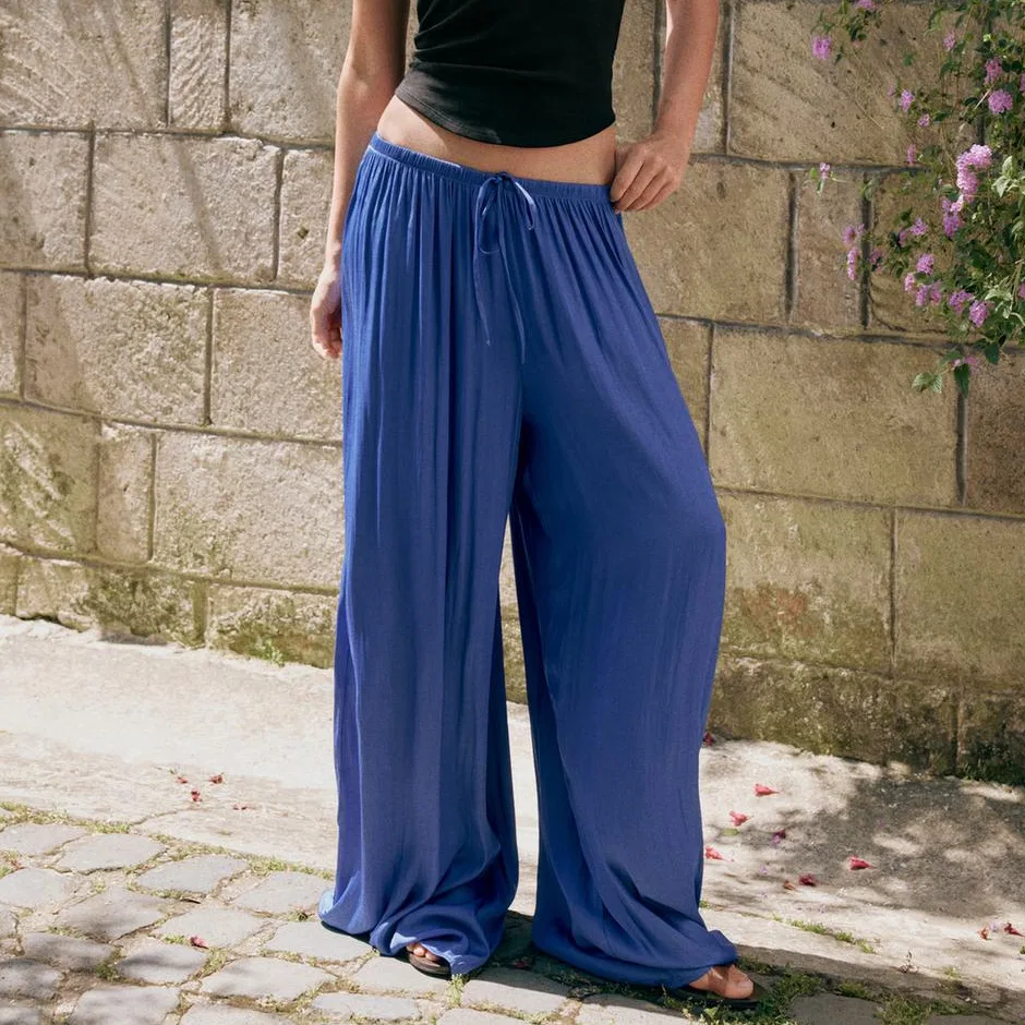 Женские брюки свободного кроя Iron Blue ZARA, Iron Blue — фото 4