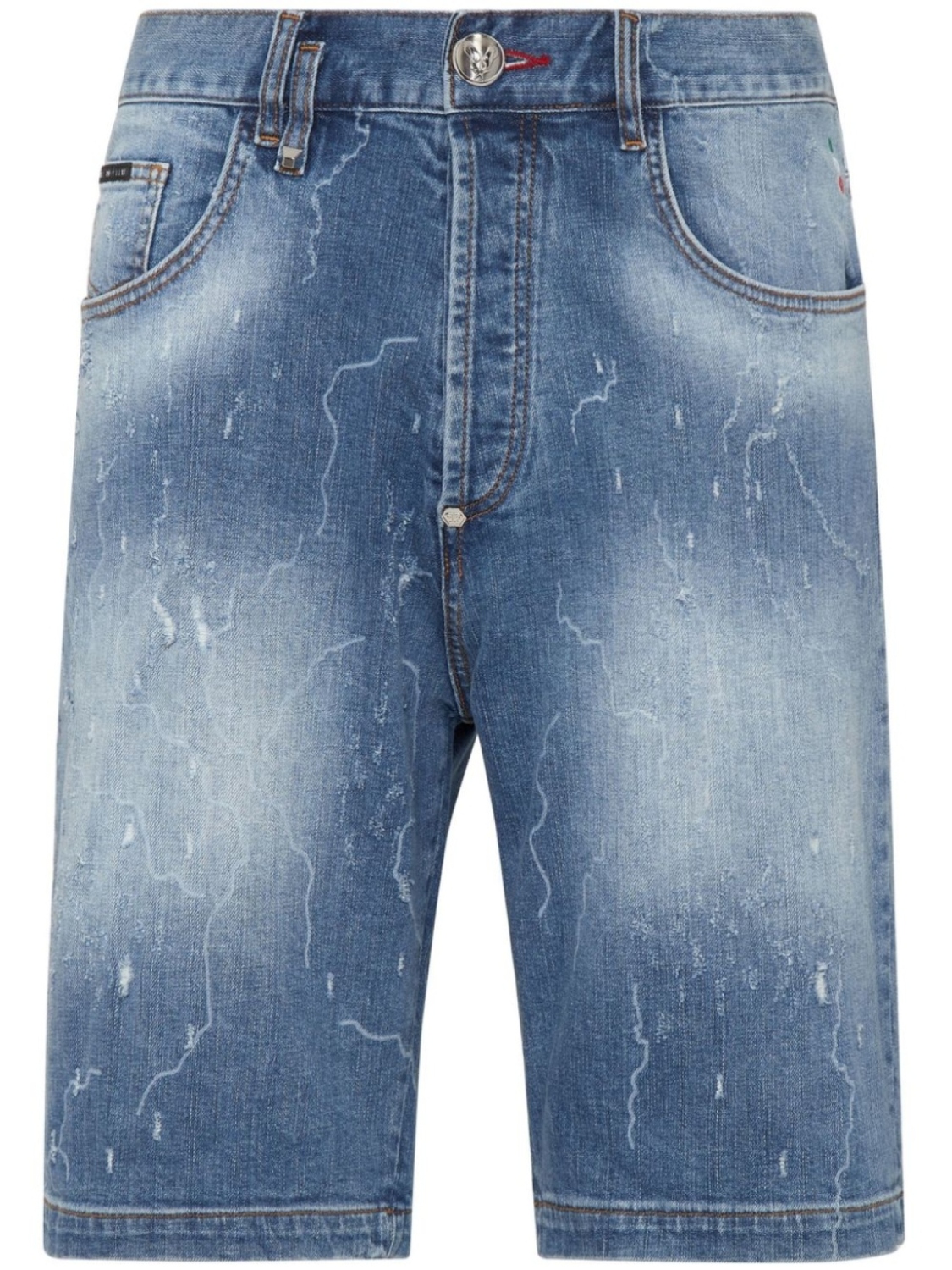 

Philipp Plein джинсовые шорты с логотипом, синий