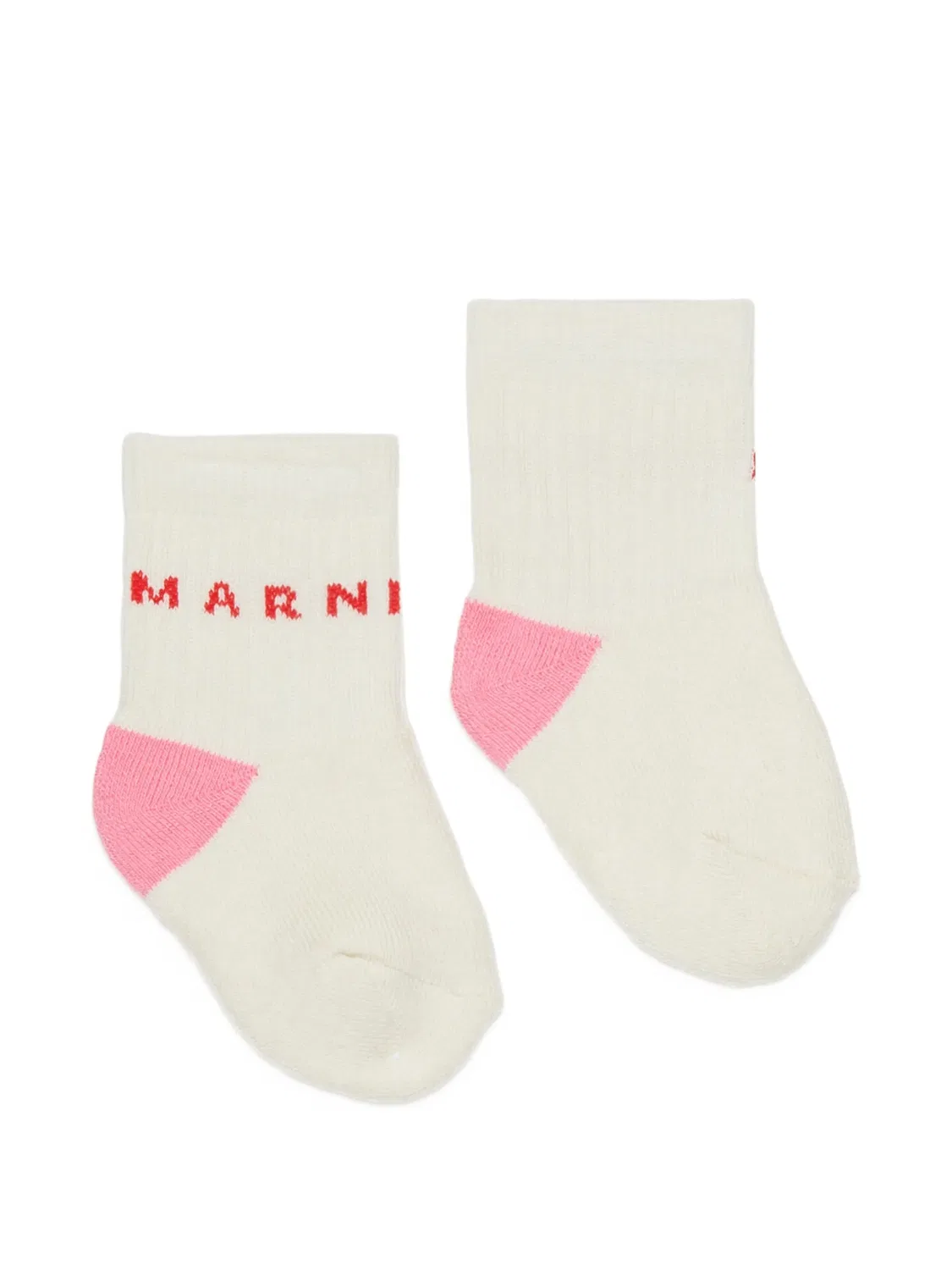 Носки в рубчик с логотипом Marni Kids, нейтральные цвета