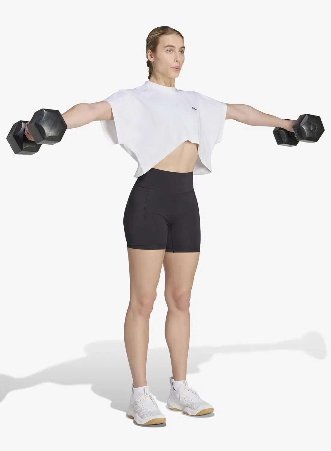 Футболка свободного кроя Primelift Workout Graphics Adidas, белый — фото 4