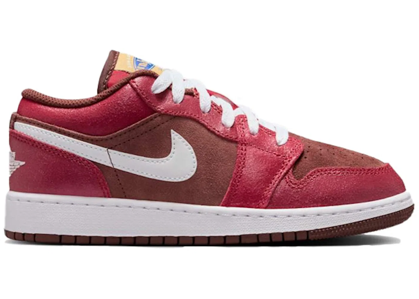 Детские кроссовки Lifestyle Jordan 1 Low Bread Butter Jordan, Team Red Burgundy Crush University Gold Blue White